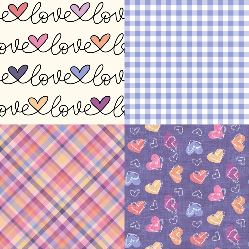 A grid of 4 Valentine's Day designs from melanie4816_art