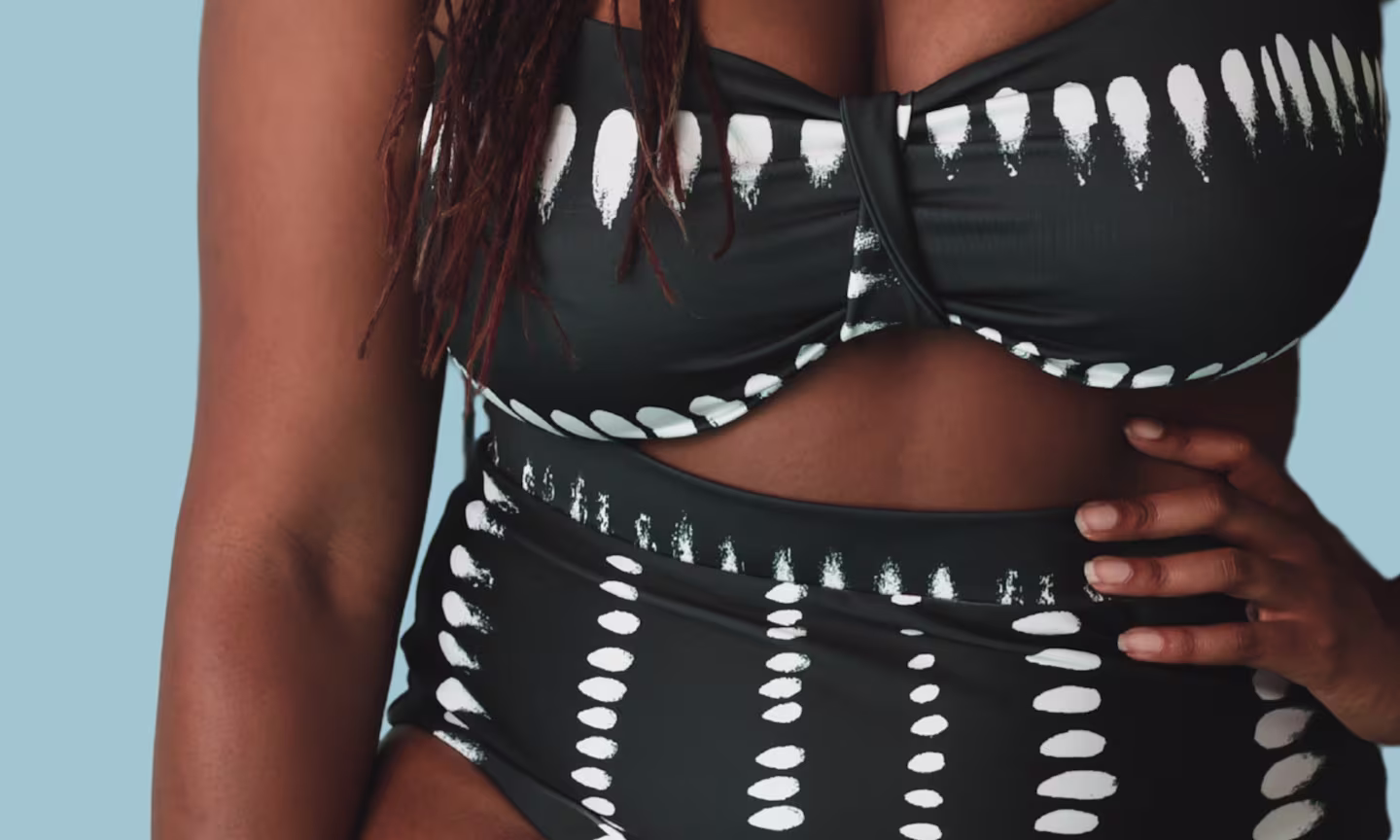 Black and white bikini made with Sport Lycra