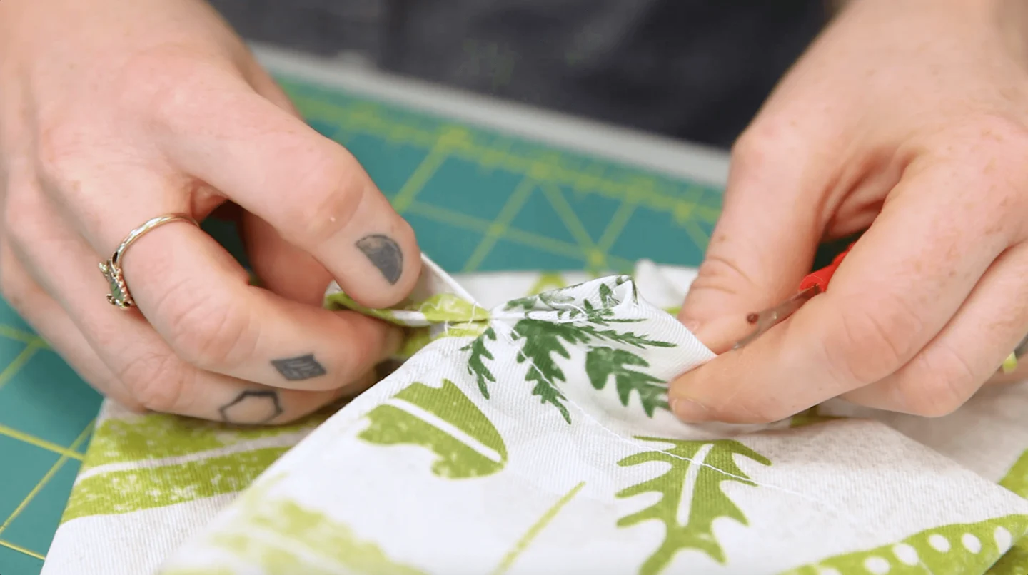 DIY Drawstring Backpack - open your seam with a seam ripper | Spoonflower Blog