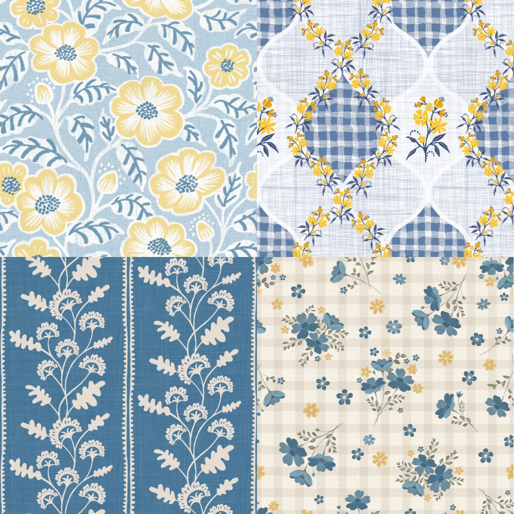 A grid of 4 country retro Editor's Picks designs 