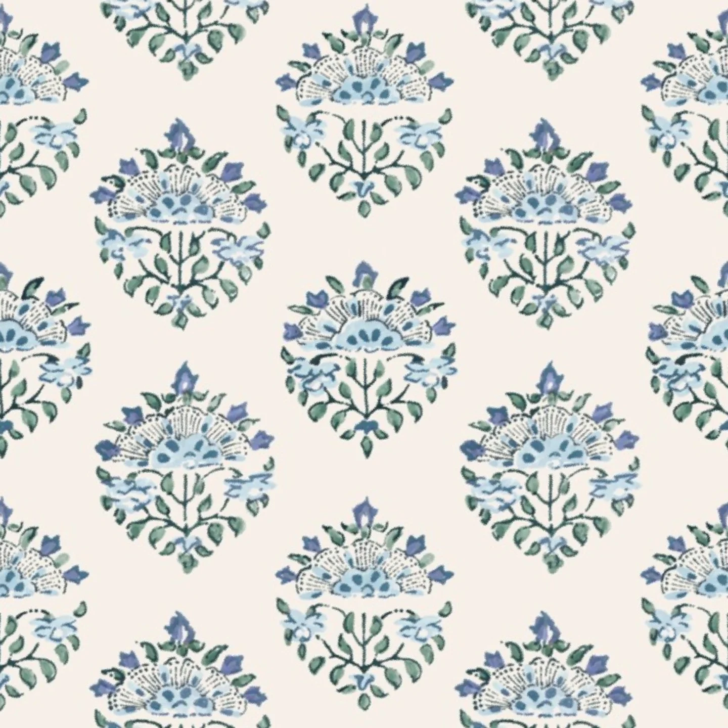 Handblock Medallion in Pink and Ivory by whitneyenglish.