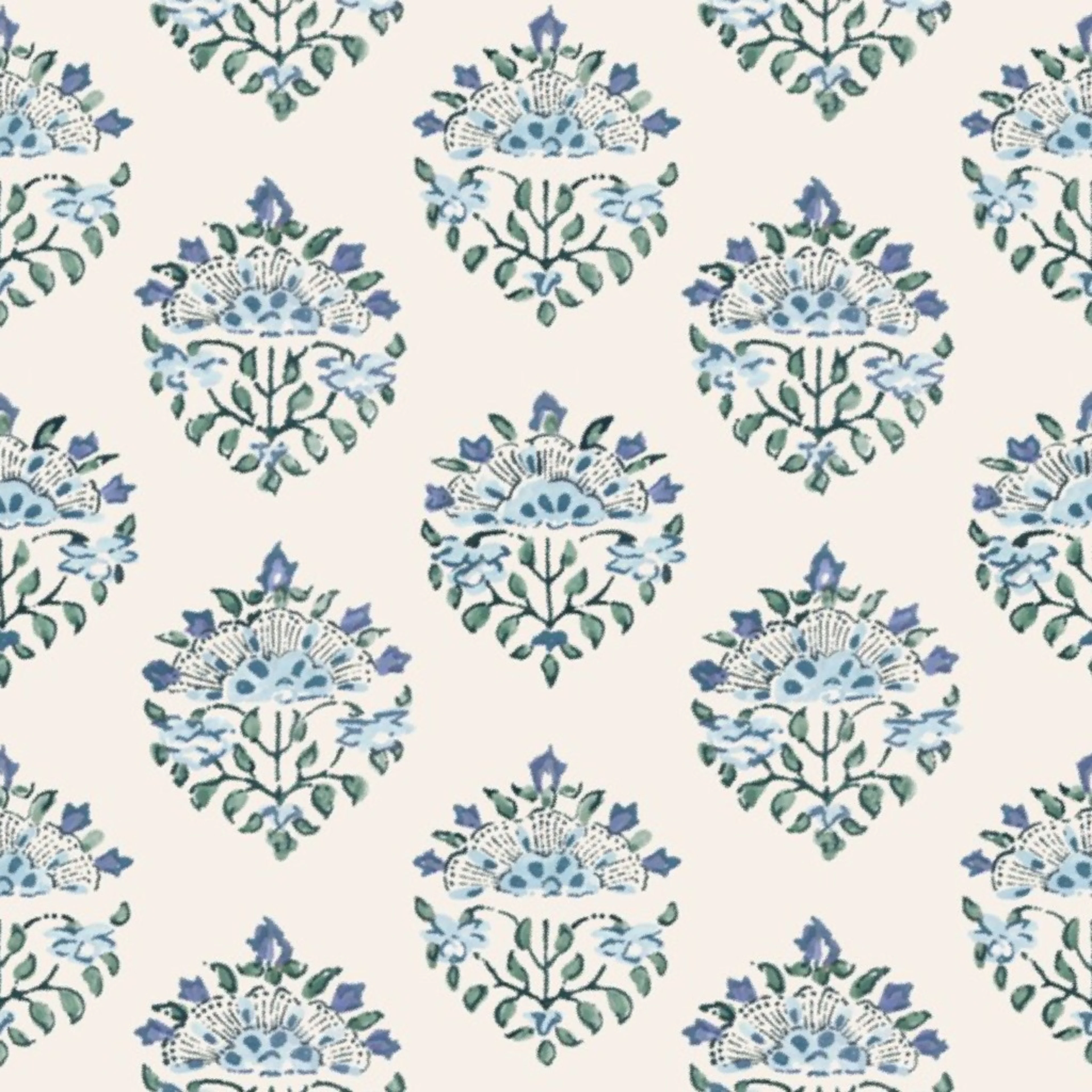 Handblock Medallion in Pink and Ivory by whitneyenglish.