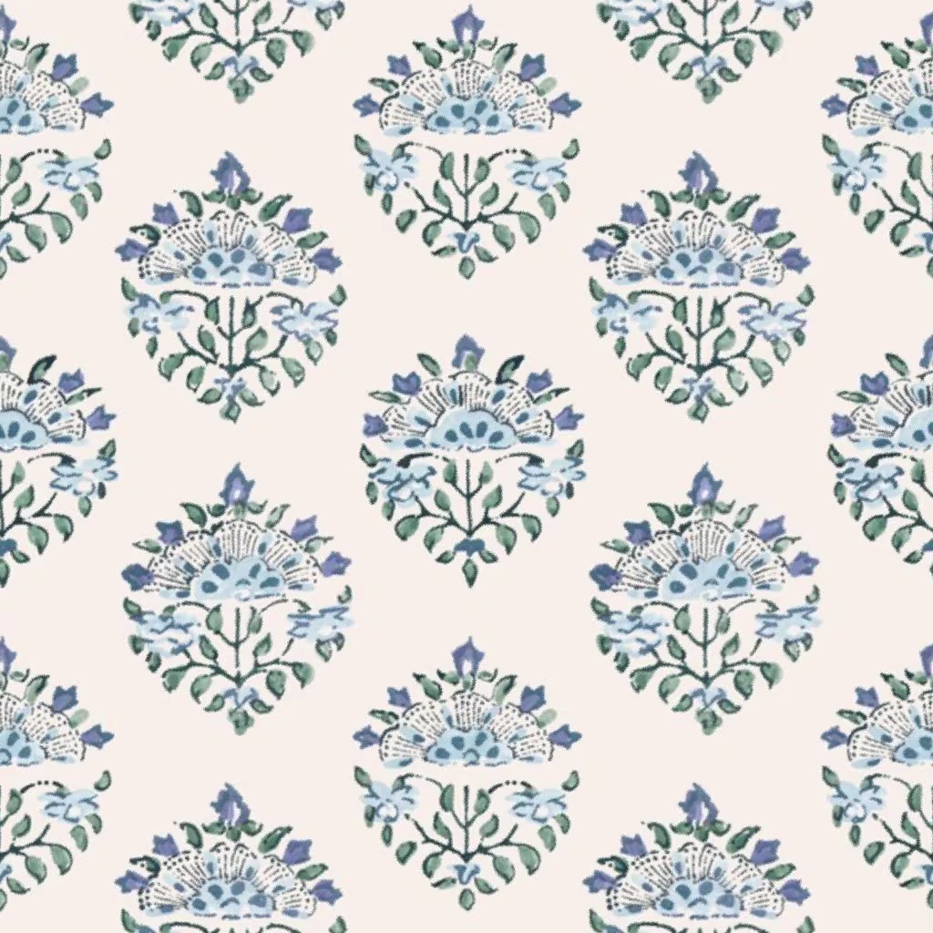 Handblock Medallion in Pink and Ivory by whitneyenglish.