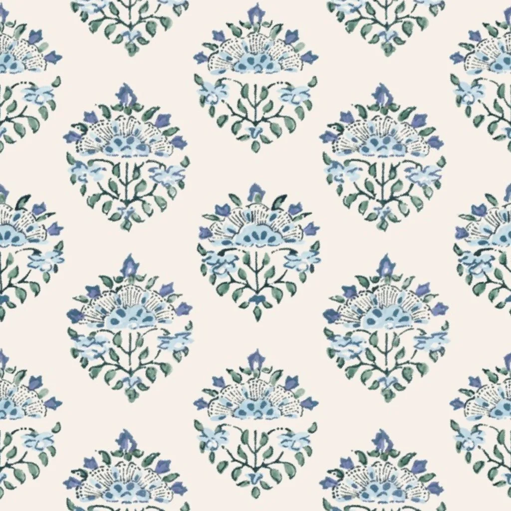 Handblock Medallion in Pink and Ivory by whitneyenglish.