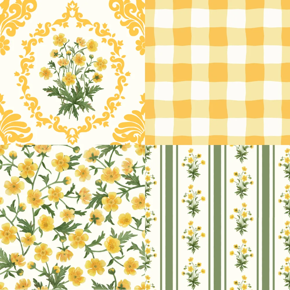 A grid of 4 spring designs from gabrielle_marlow_art