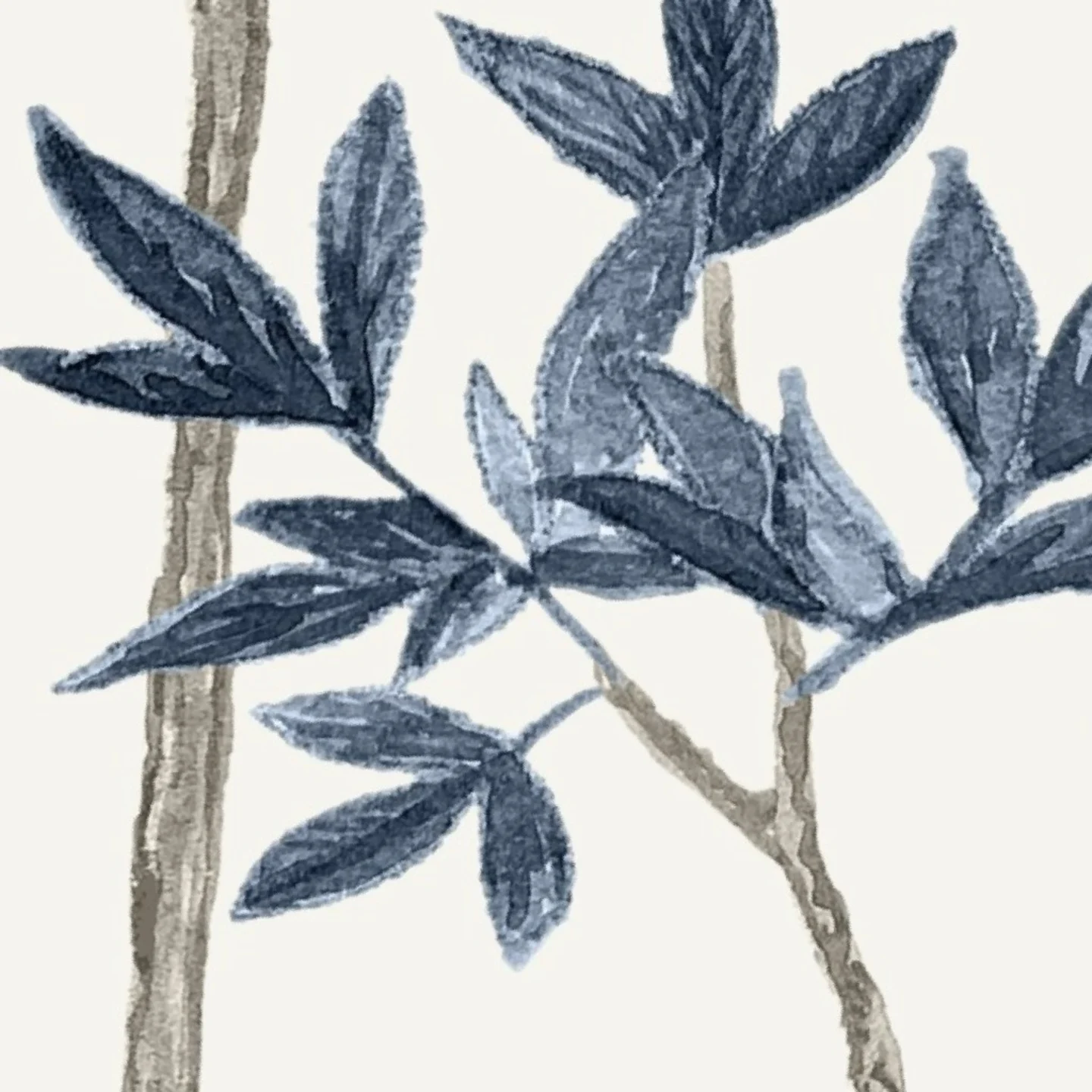 Click to favorite design141 Slate Blue on Cream Climbing Branches Wallpaper by danika_herrick