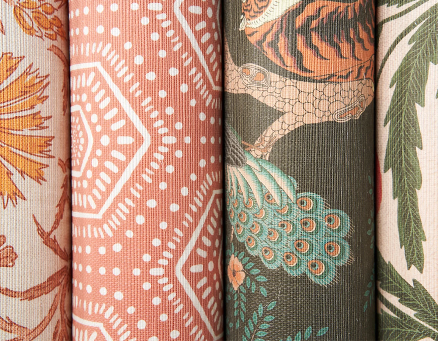 close up on rolls of wallpaper