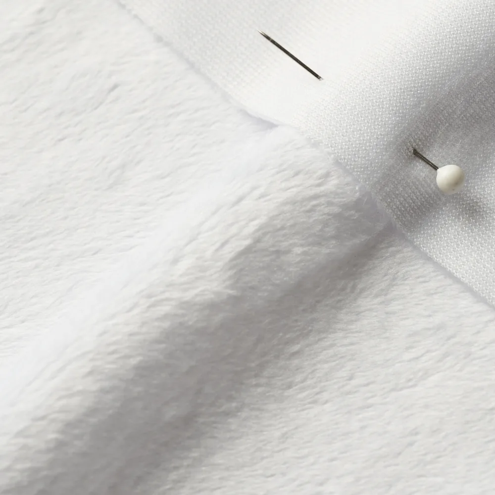 Minky fabric with a seam and a pin through