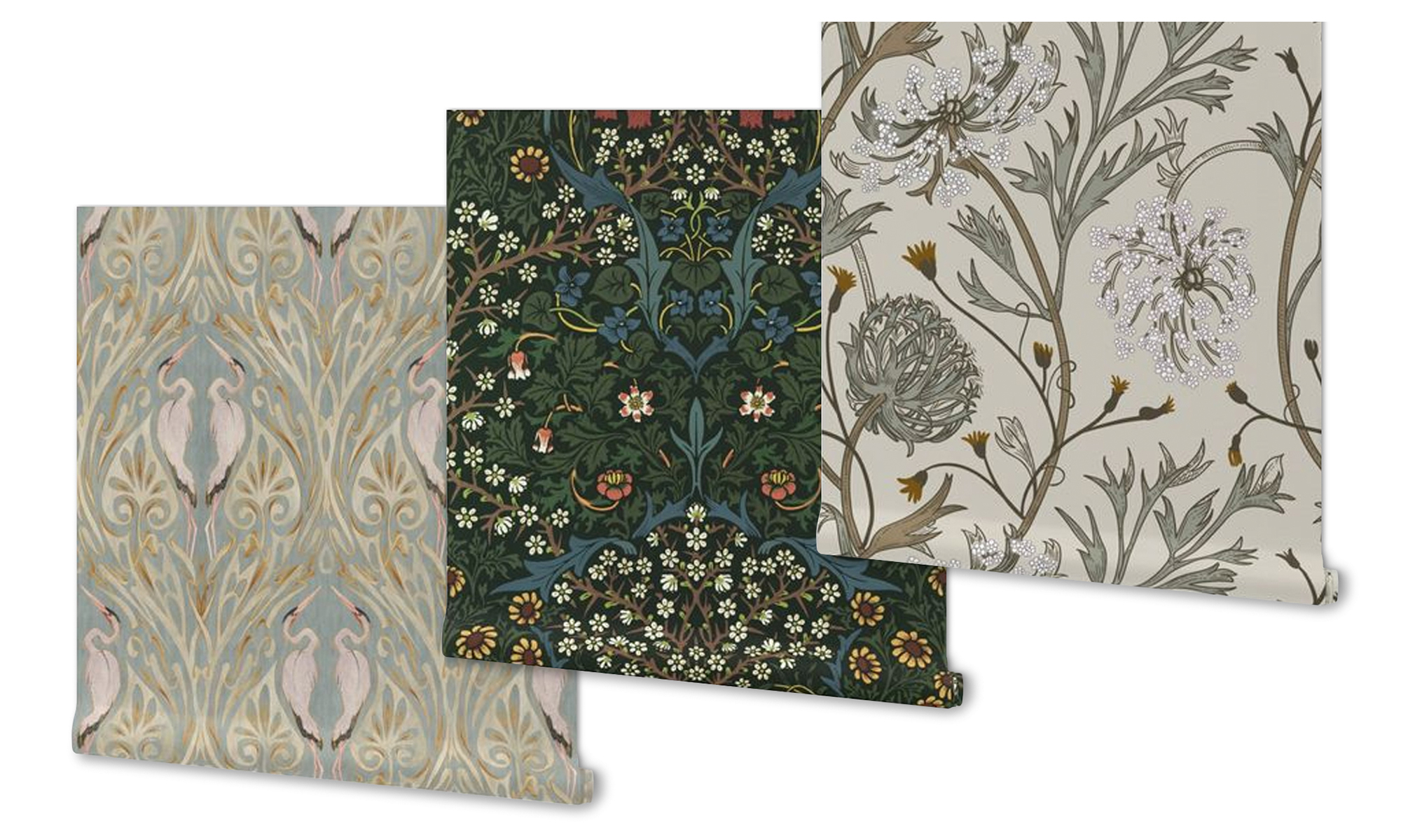 Three rolls of bestselling wallpaper.