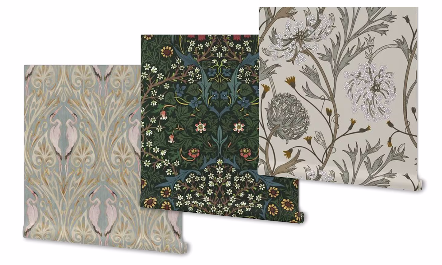 Three rolls of bestselling wallpaper.