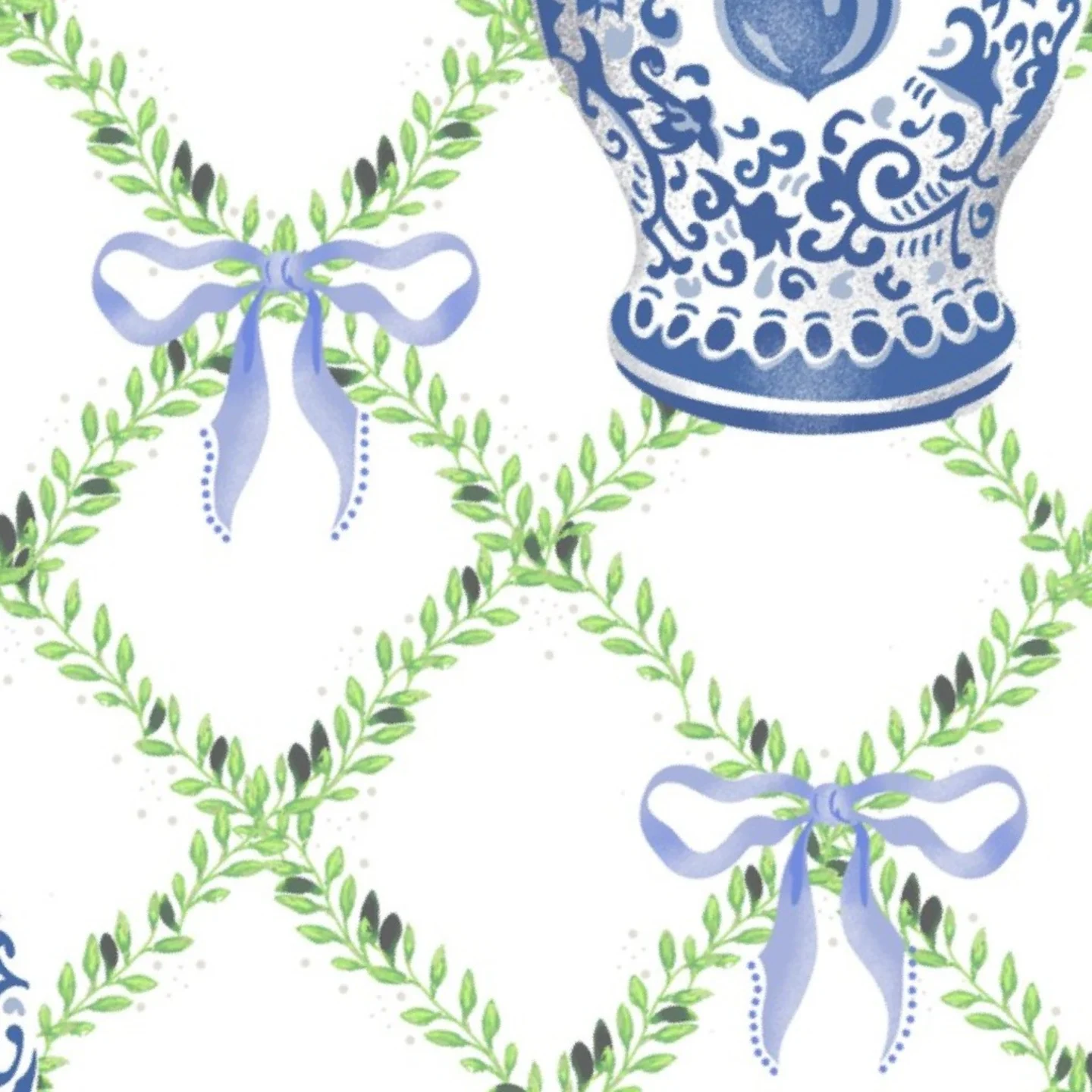Preppy Trellis Wallpaper by blue_bee_studios