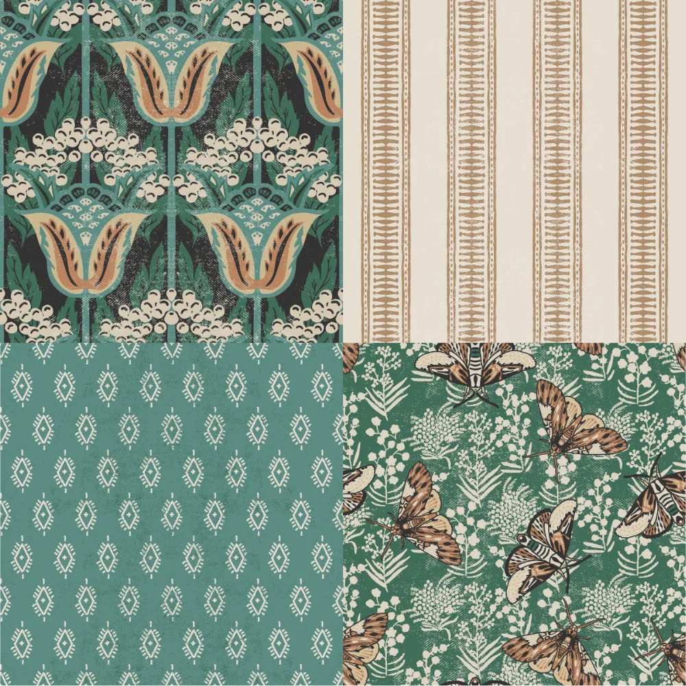 A grid of 4 boho designs from holli_zollinger