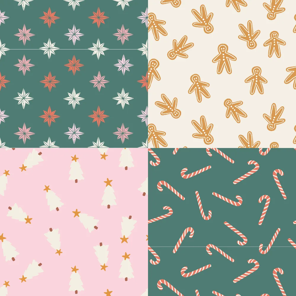 A grid of 4 Christmas designs from erin__kendal