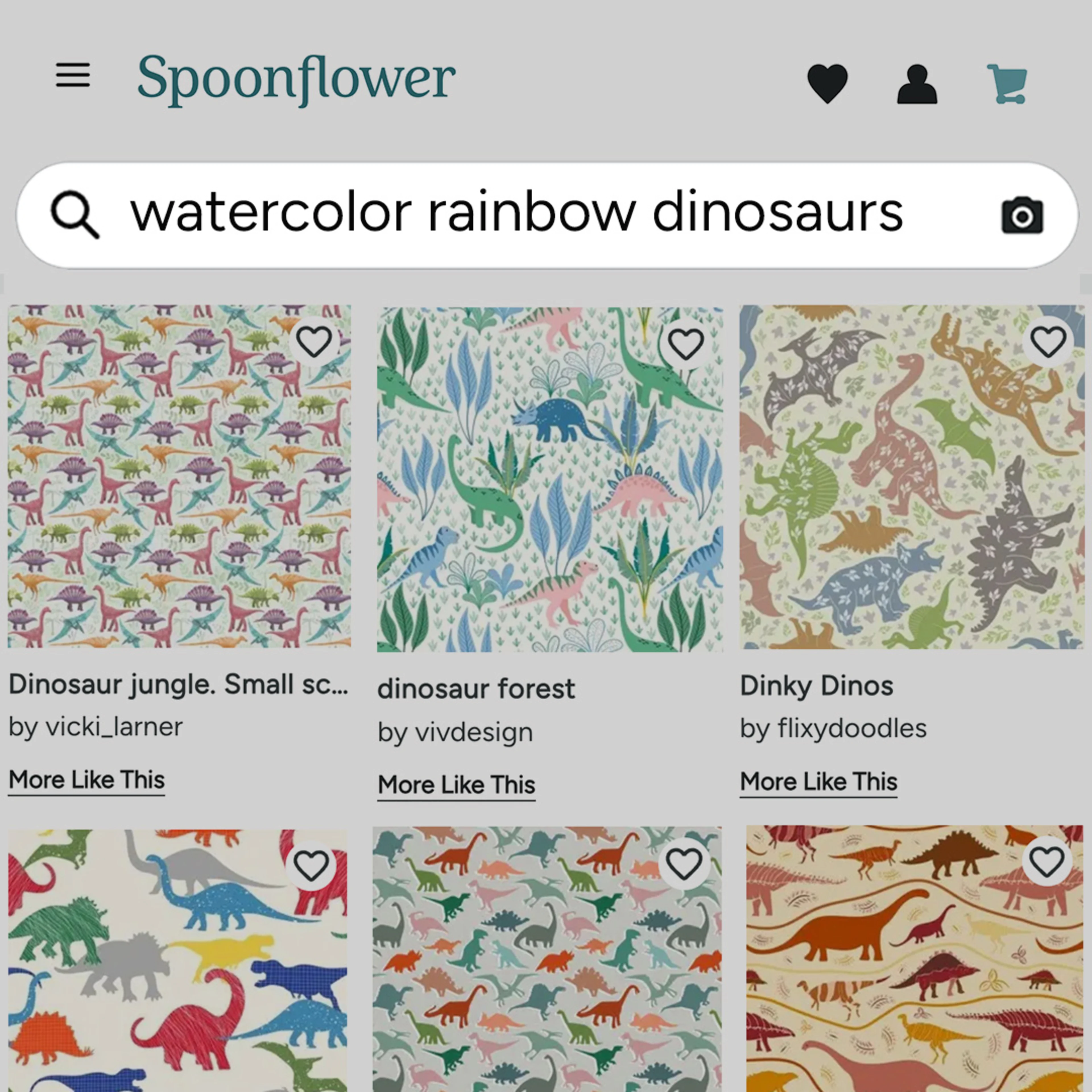 Typing watercolor rainbow dinosaurs into search.