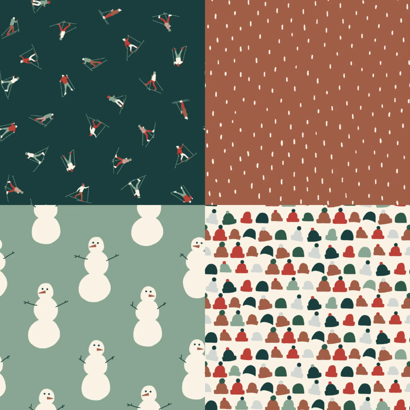 A grid of 4 Christmas designs from coitcreative