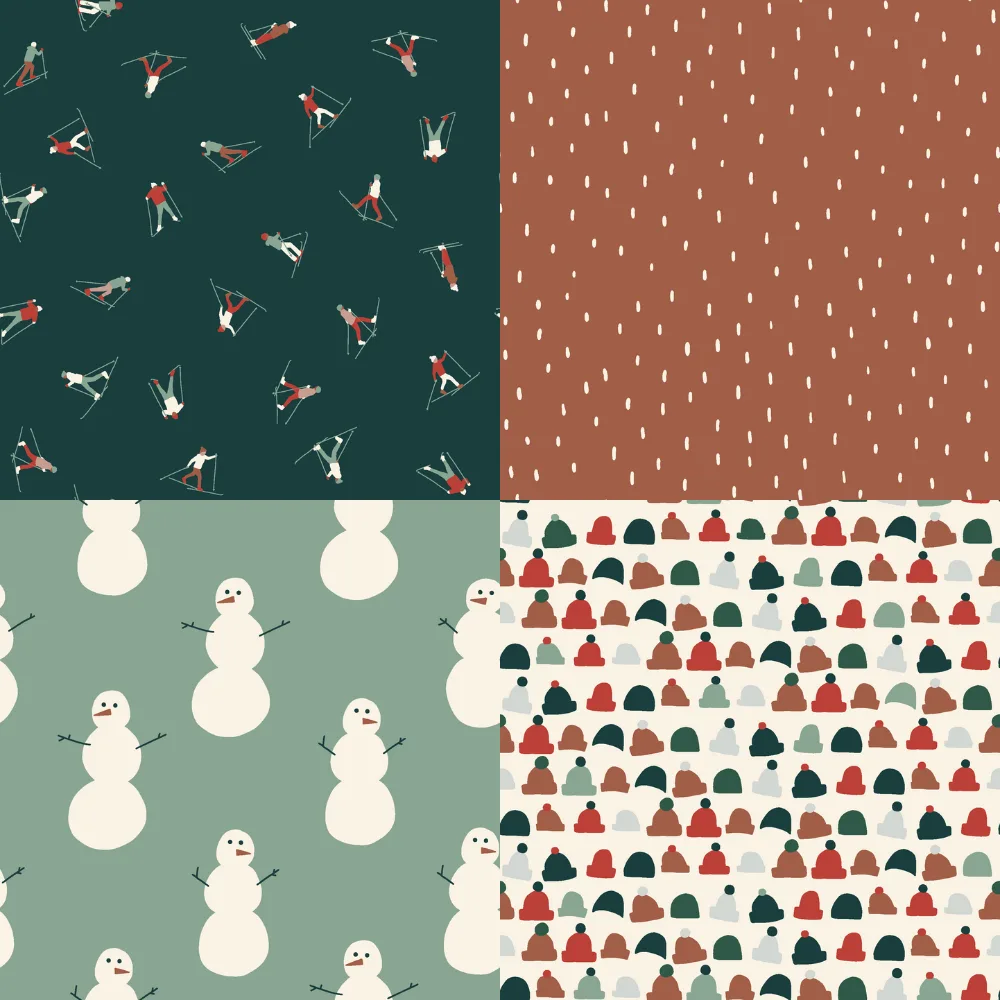 A grid of 4 Christmas designs from coitcreative