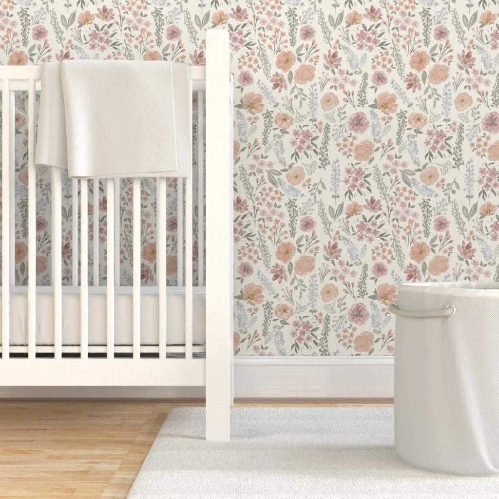 Light pink Floral Wallpaper