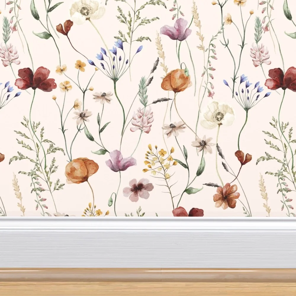 Neutral Floral Wallpaper