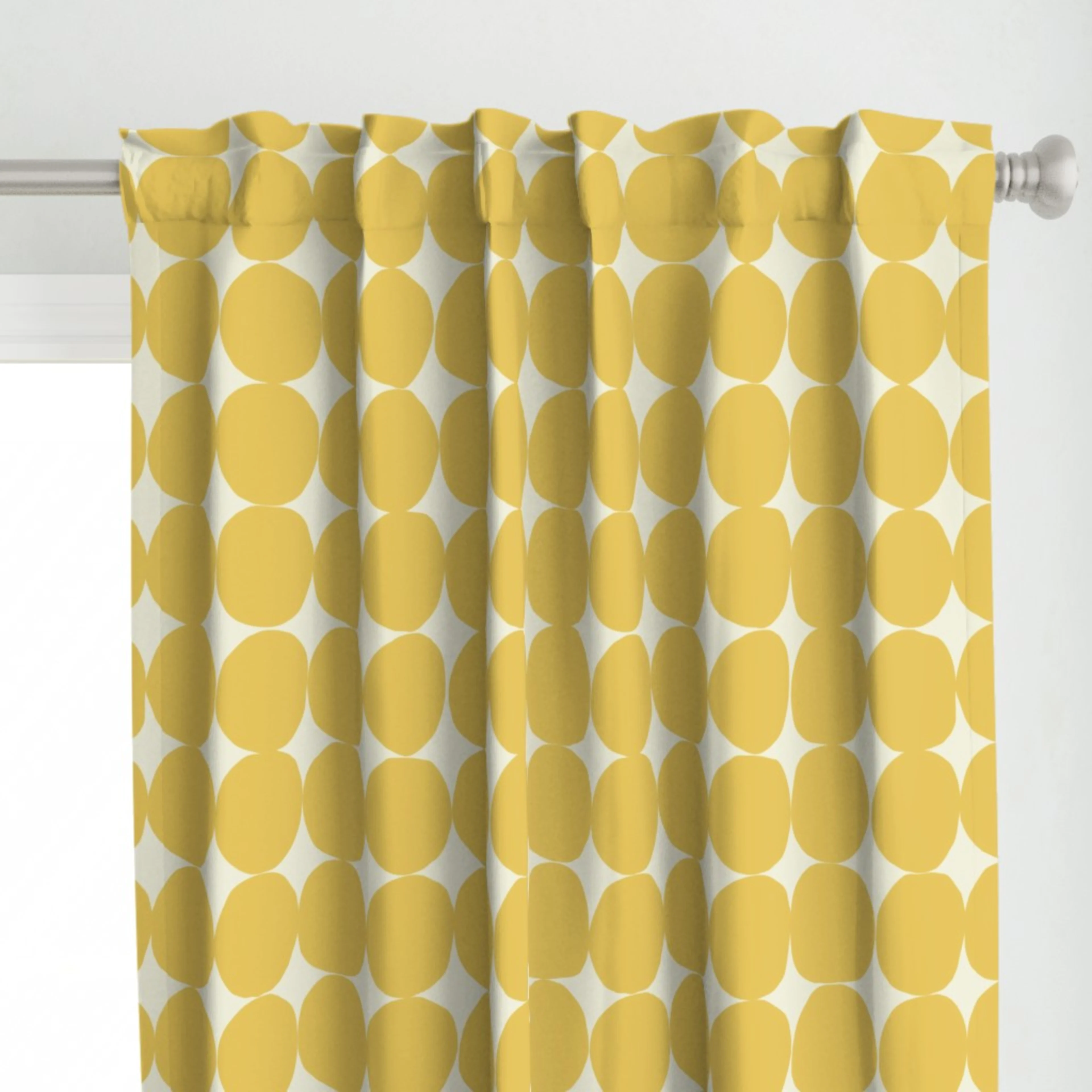 Yellow polka dot curtains
