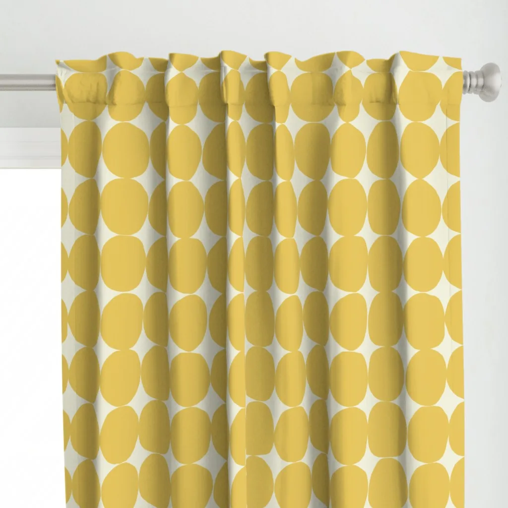 Yellow polka dot curtains