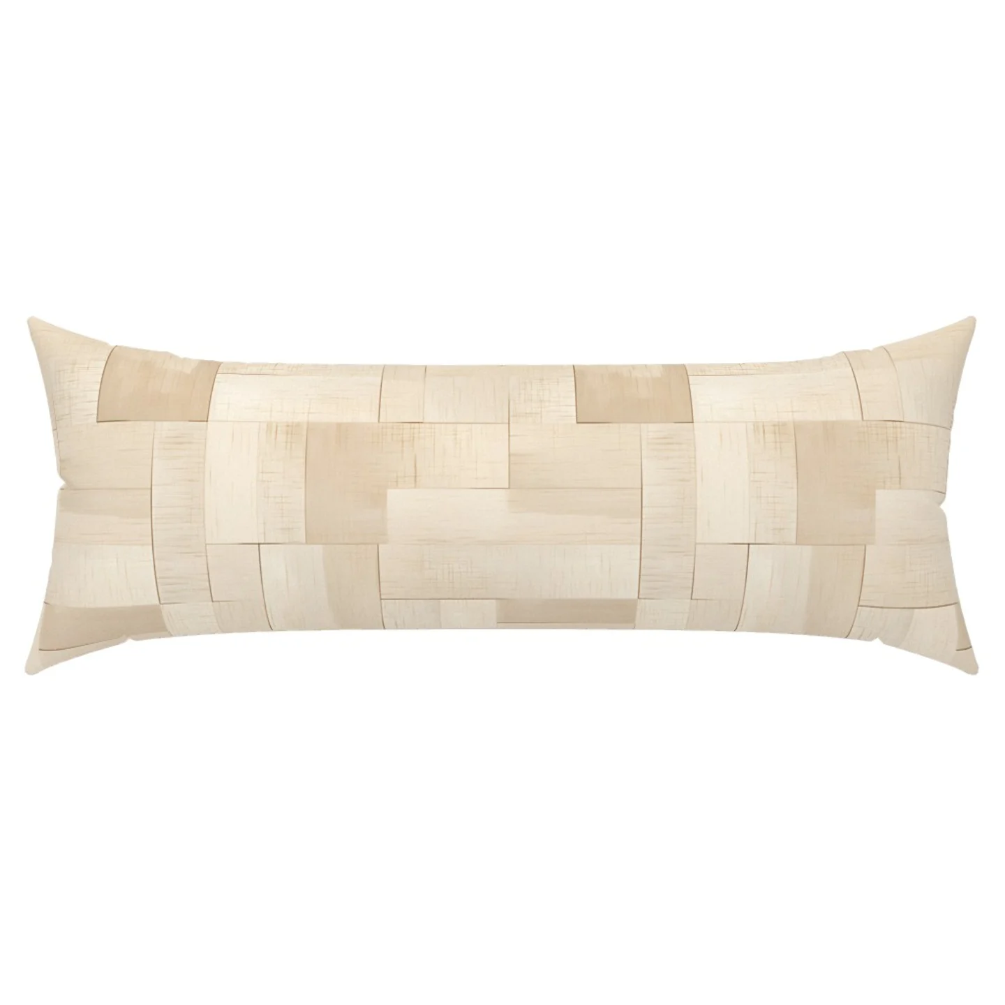 A beige neutral geometric XL Lumbar Throw Pillow