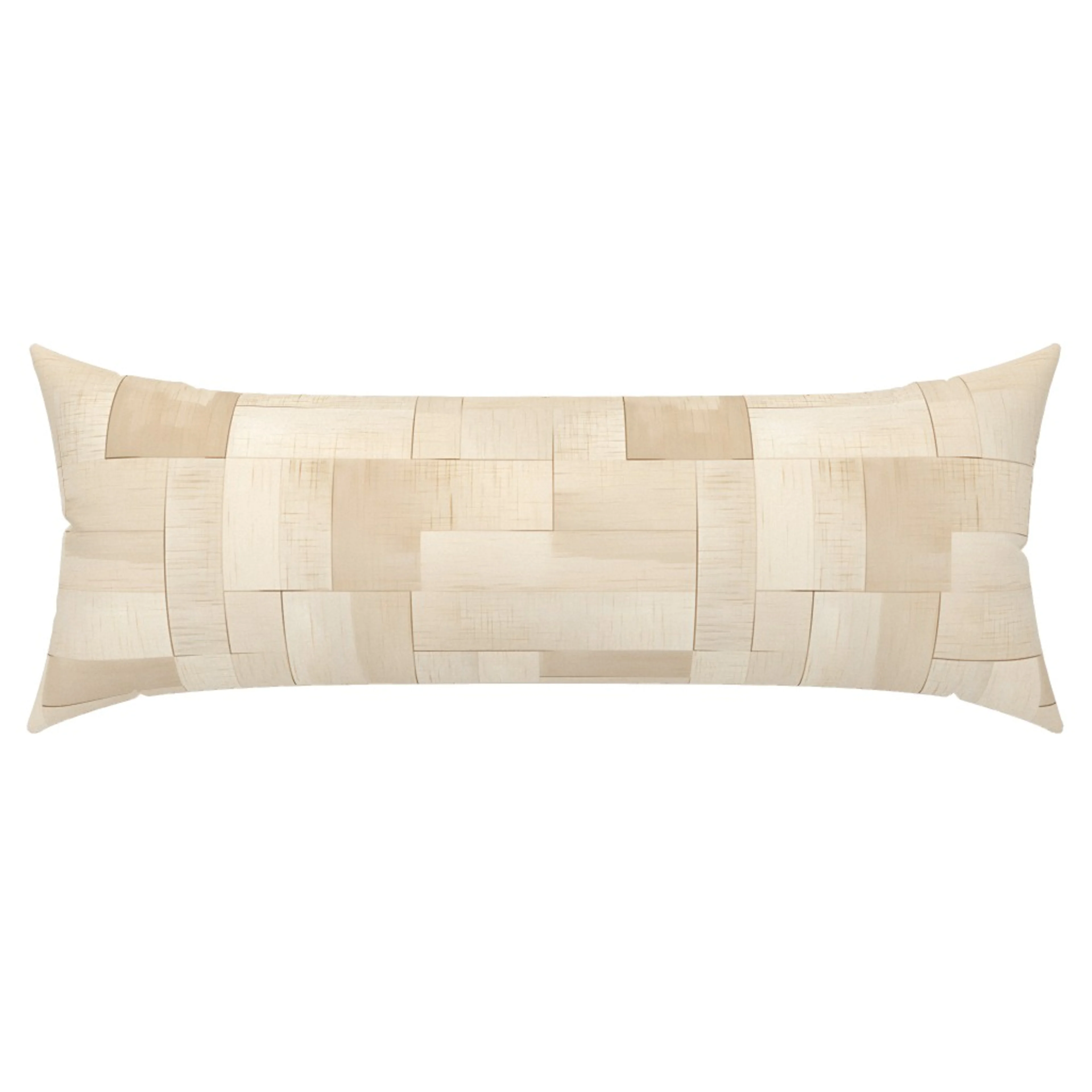 A beige neutral geometric XL Lumbar Throw Pillow