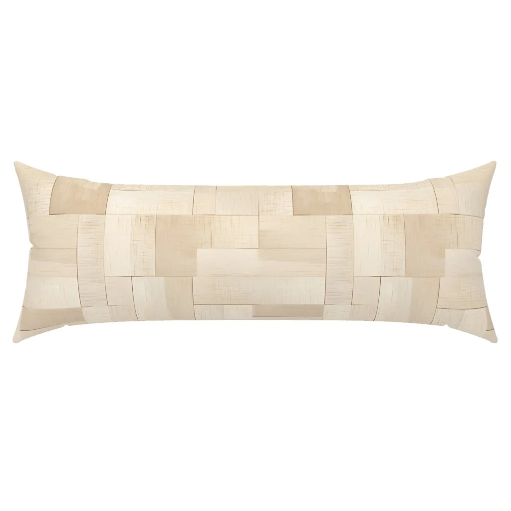 A beige neutral geometric XL Lumbar Throw Pillow