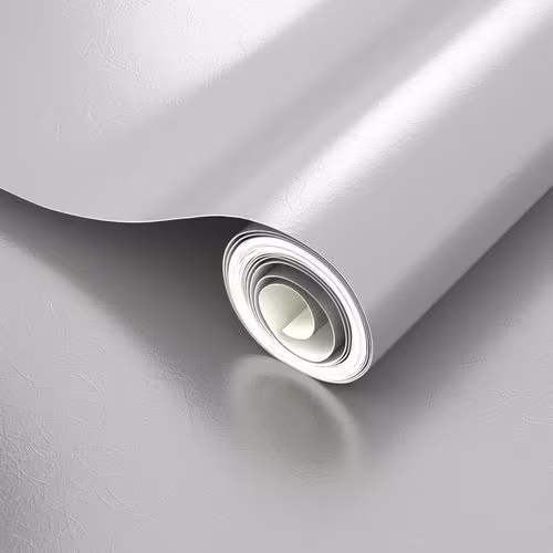 Unprinted silver metallic wallpaper.