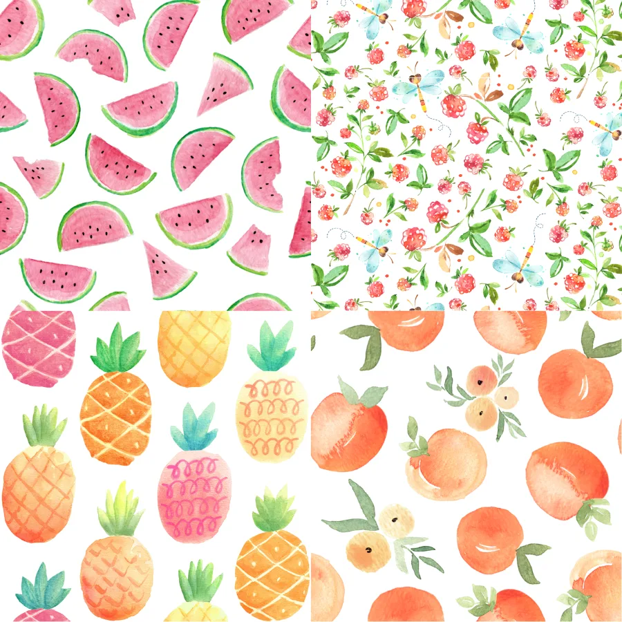 A grid of 4 summer designs from gingerlous