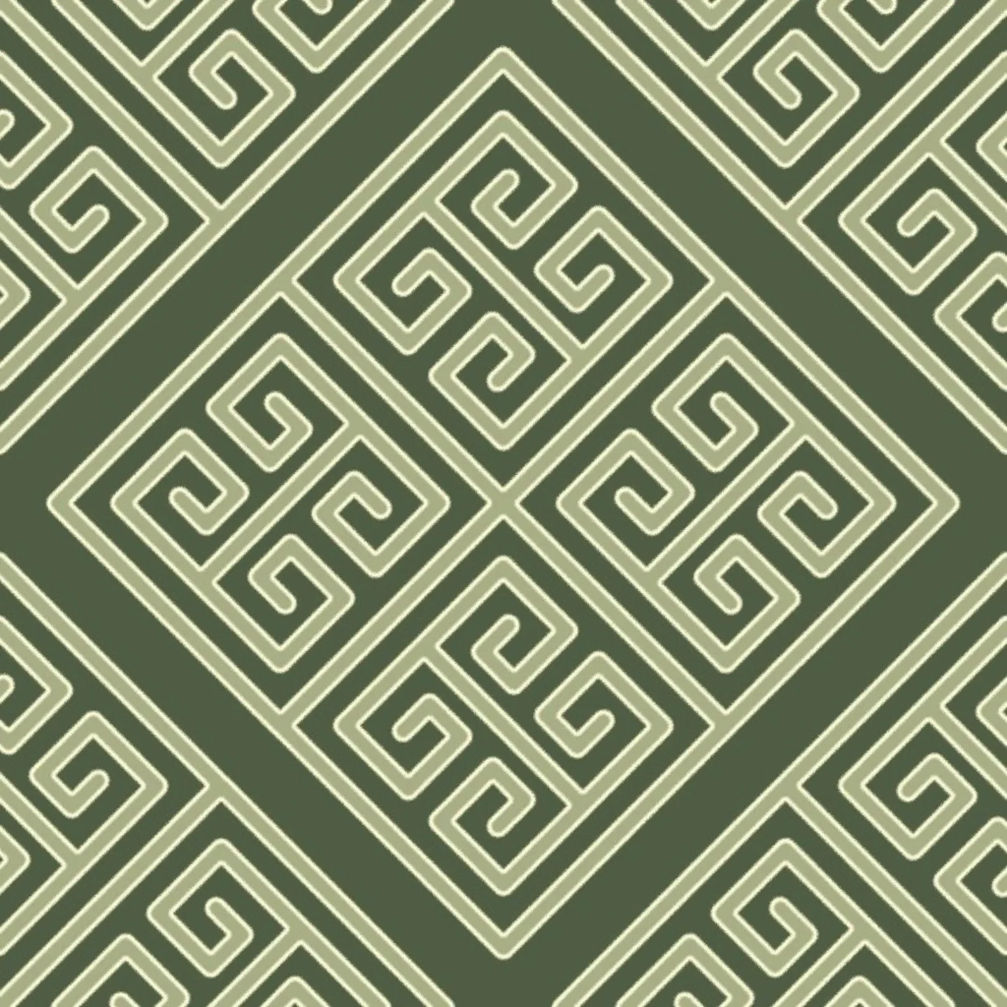 Bayeux Greek Key Green Wallpaper by eclectic_house