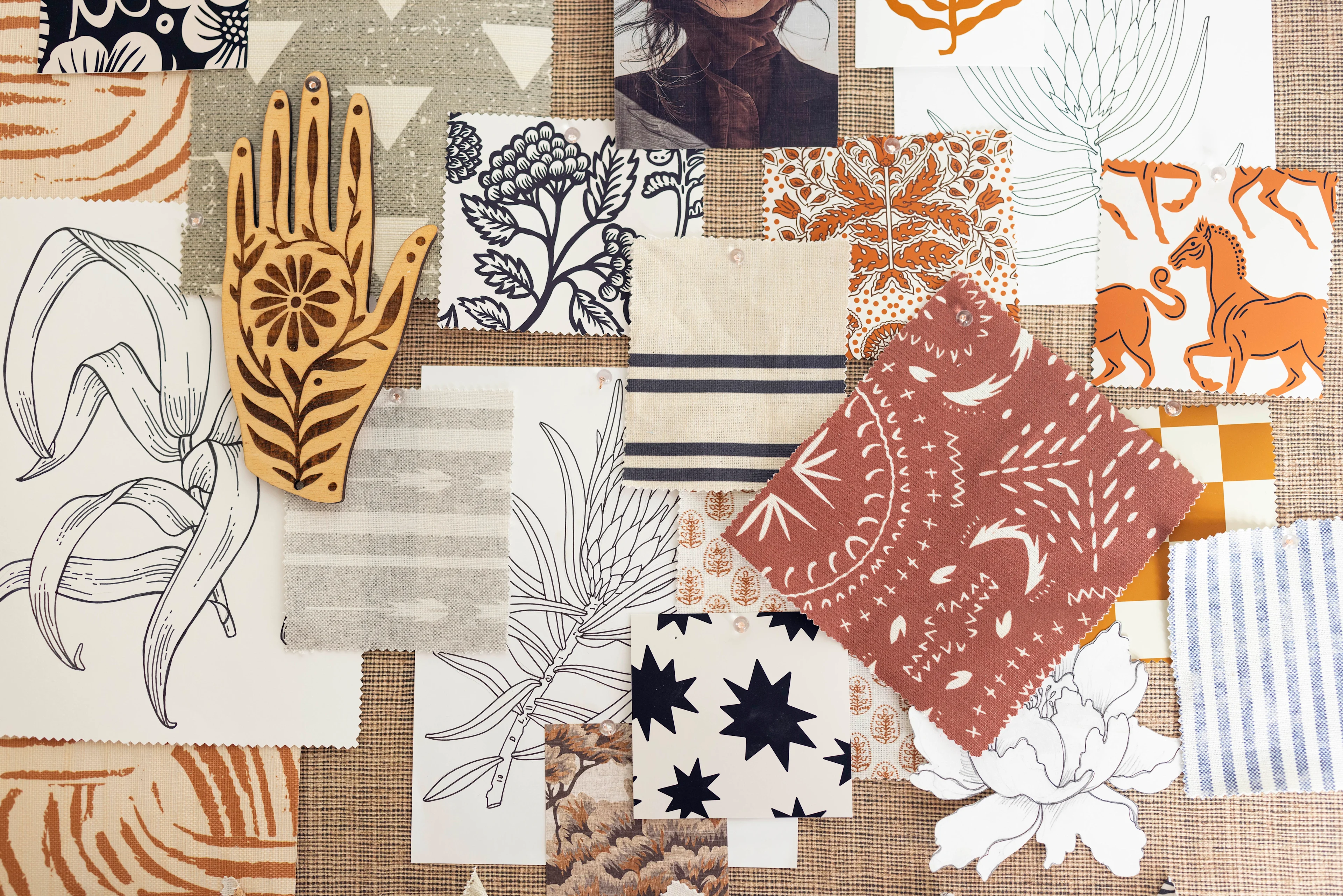 A mood board featuring Holly Zollinger's designs