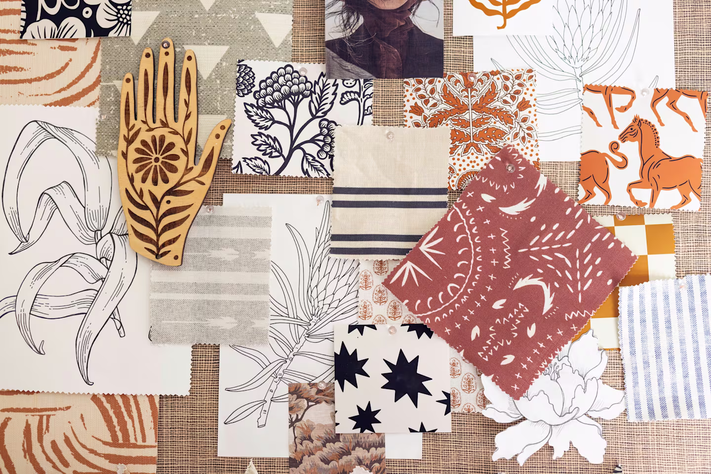 A mood board featuring Holly Zollinger's designs