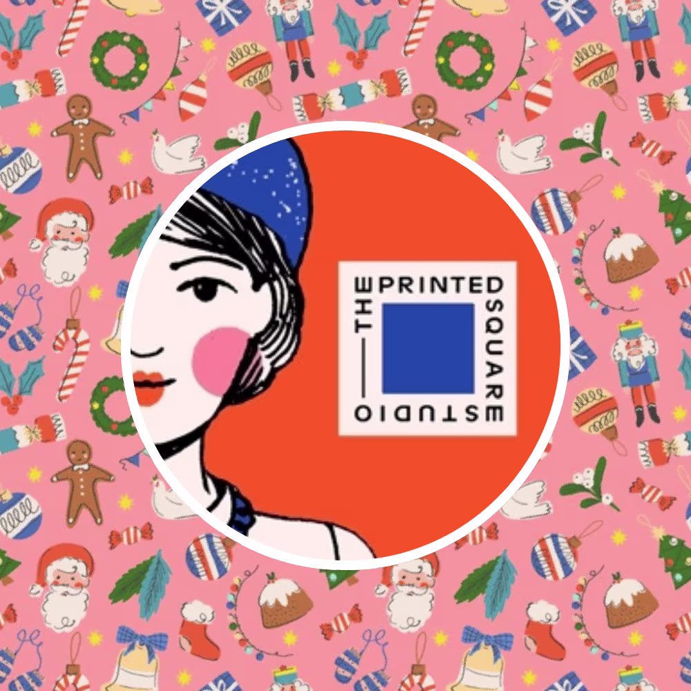 Christmas Cheer Pink design by the_printed_square_studio with the logo.