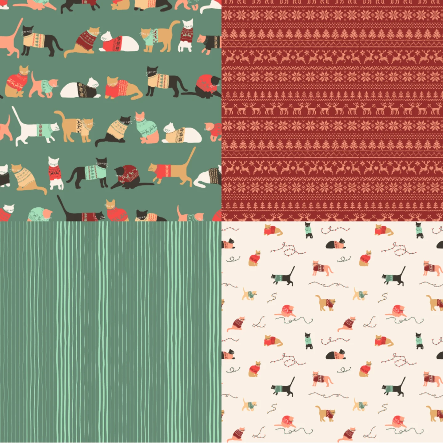 A grid of 4 Christmas designs from coitcreative