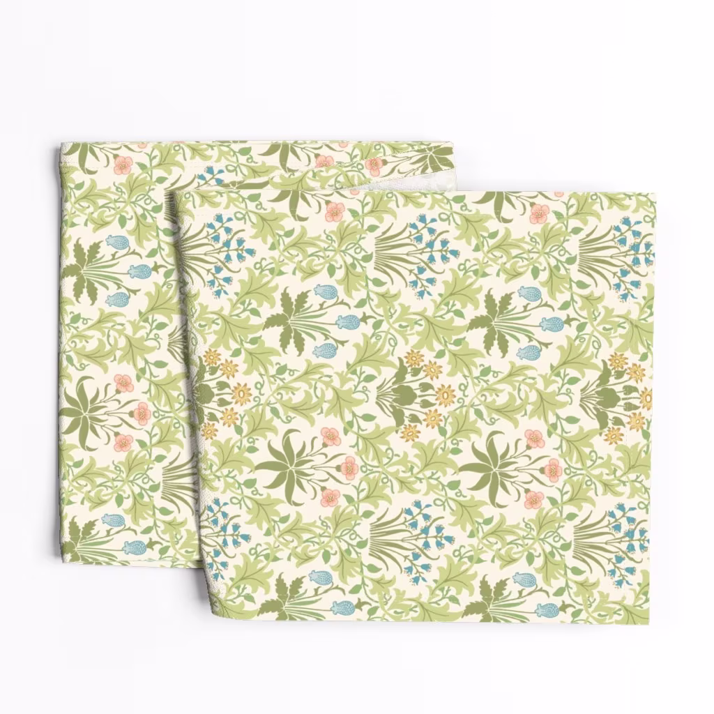 Traditional spring floral striped table runner