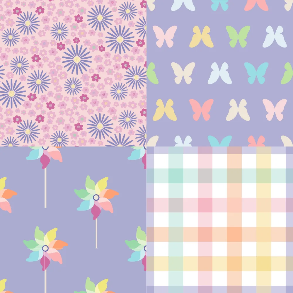A grid of 4 Easter designs from unasomerville