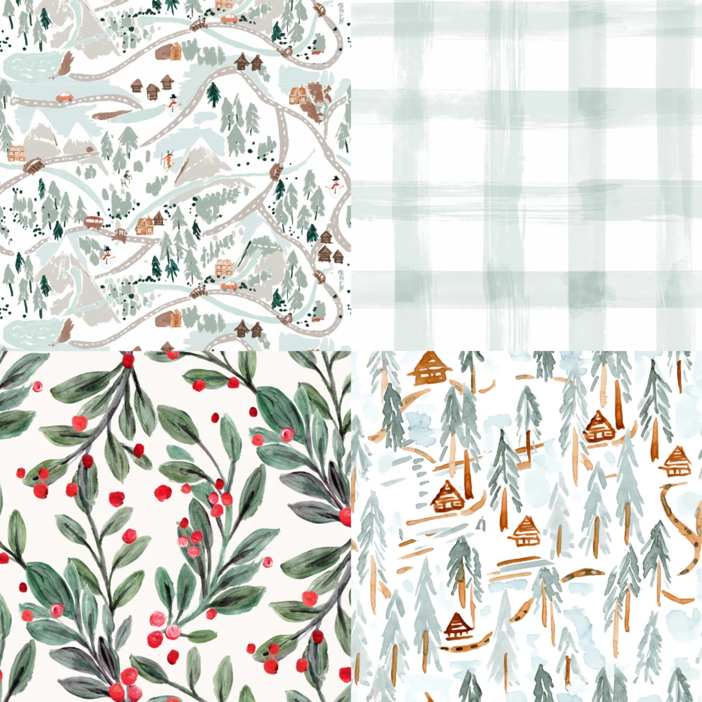 A grid of 4 Christmas designs from crystal_walen