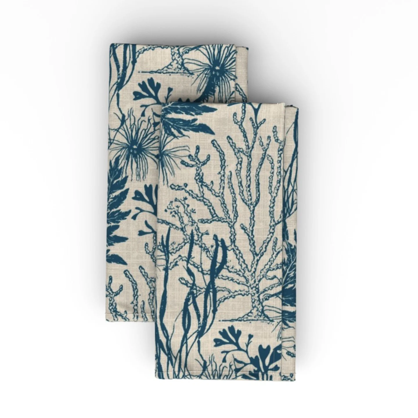 Blue Coastal sea life dinner napkins
