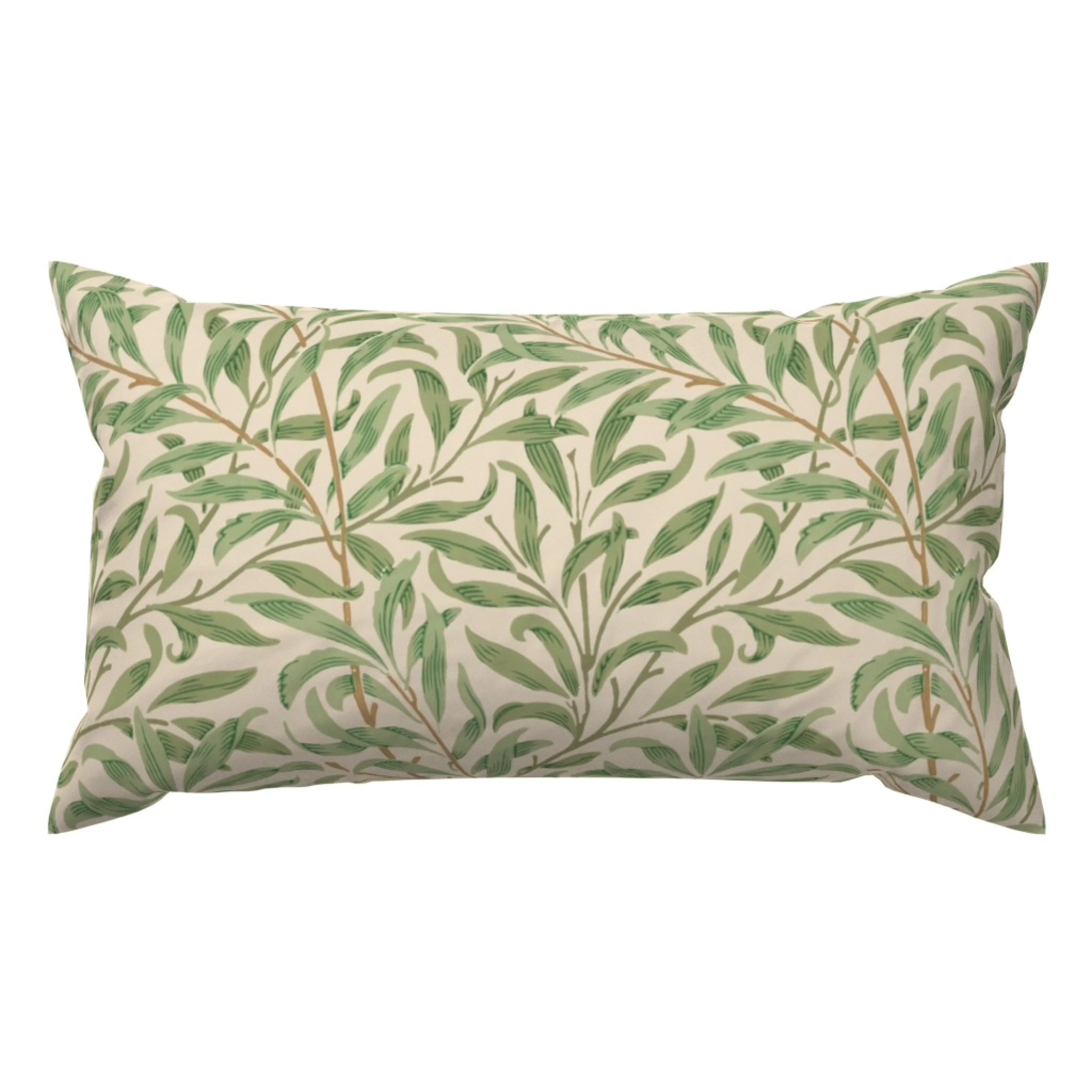 Wiliam Morris Willow print on Spoonflower lumbar throw pillow