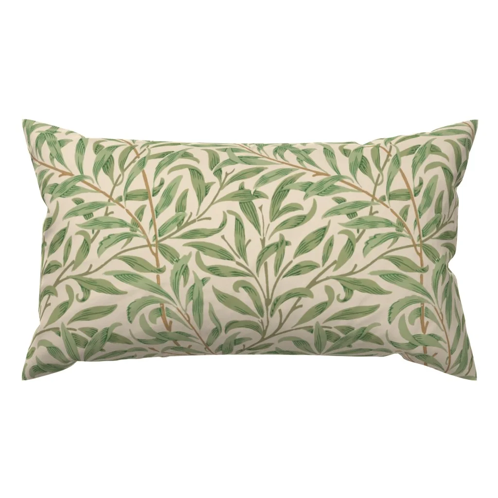 Wiliam Morris Willow print on Spoonflower lumbar throw pillow