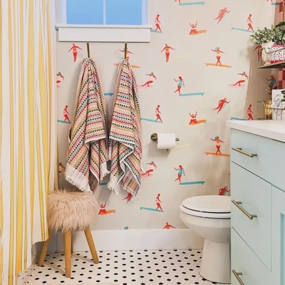 Bathroom Wallpaper | Spoonflower – Shop Fun & Unique Bathroom Wallpaper