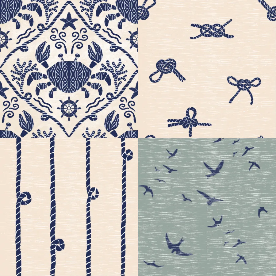 A grid of 4 coastal designs from craftifairy