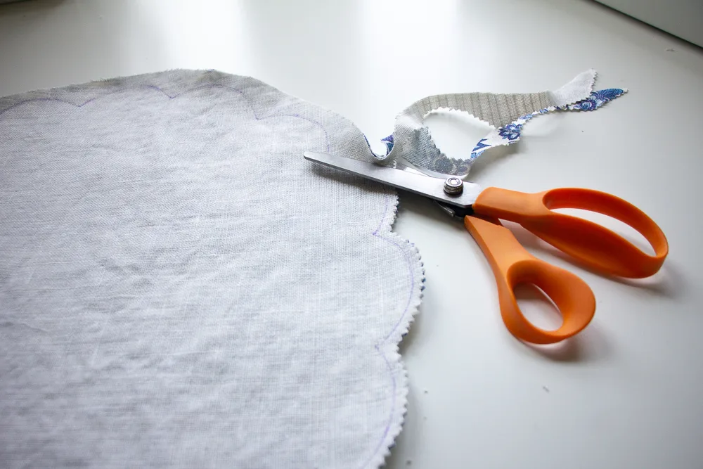 Trim the scalloped edge seam allowance | Spoonflower Blog 