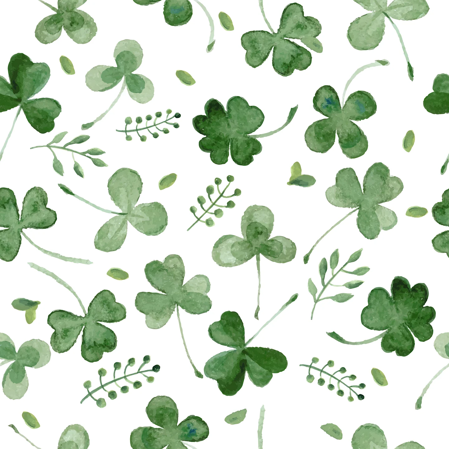 Watercolor shamrocks
