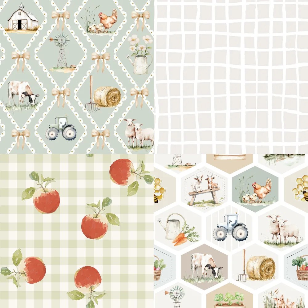 A grid of 4 farm designs from milatoo