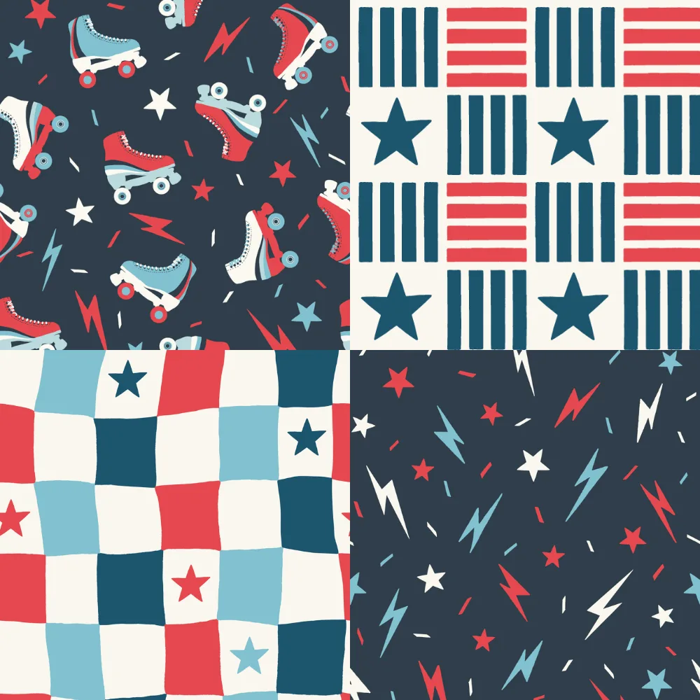 A grid of 4 Americana designs from hufton_studio
