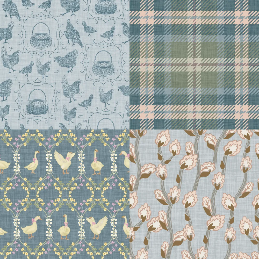A grid of 4 Easter designs from sycamorelaneart