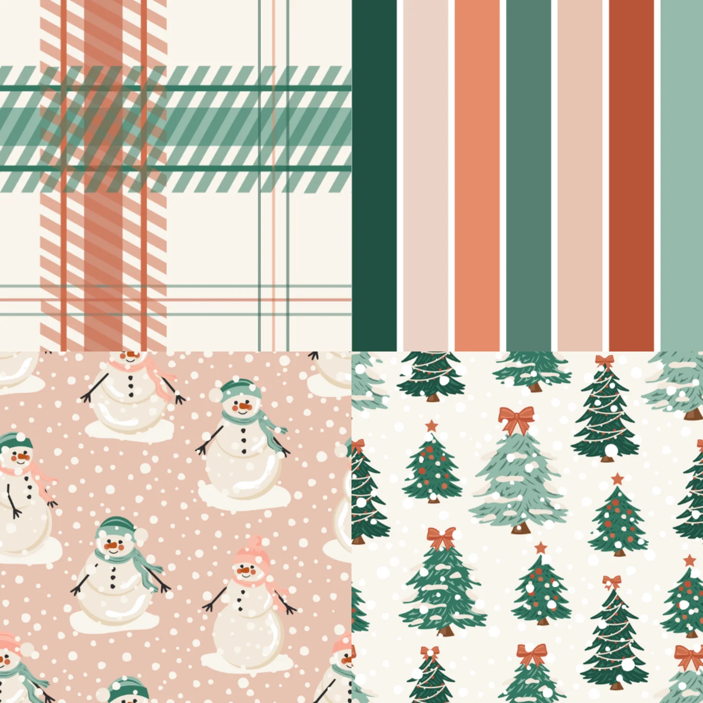 A grid of 4 Christmas designs from misskatedesigns