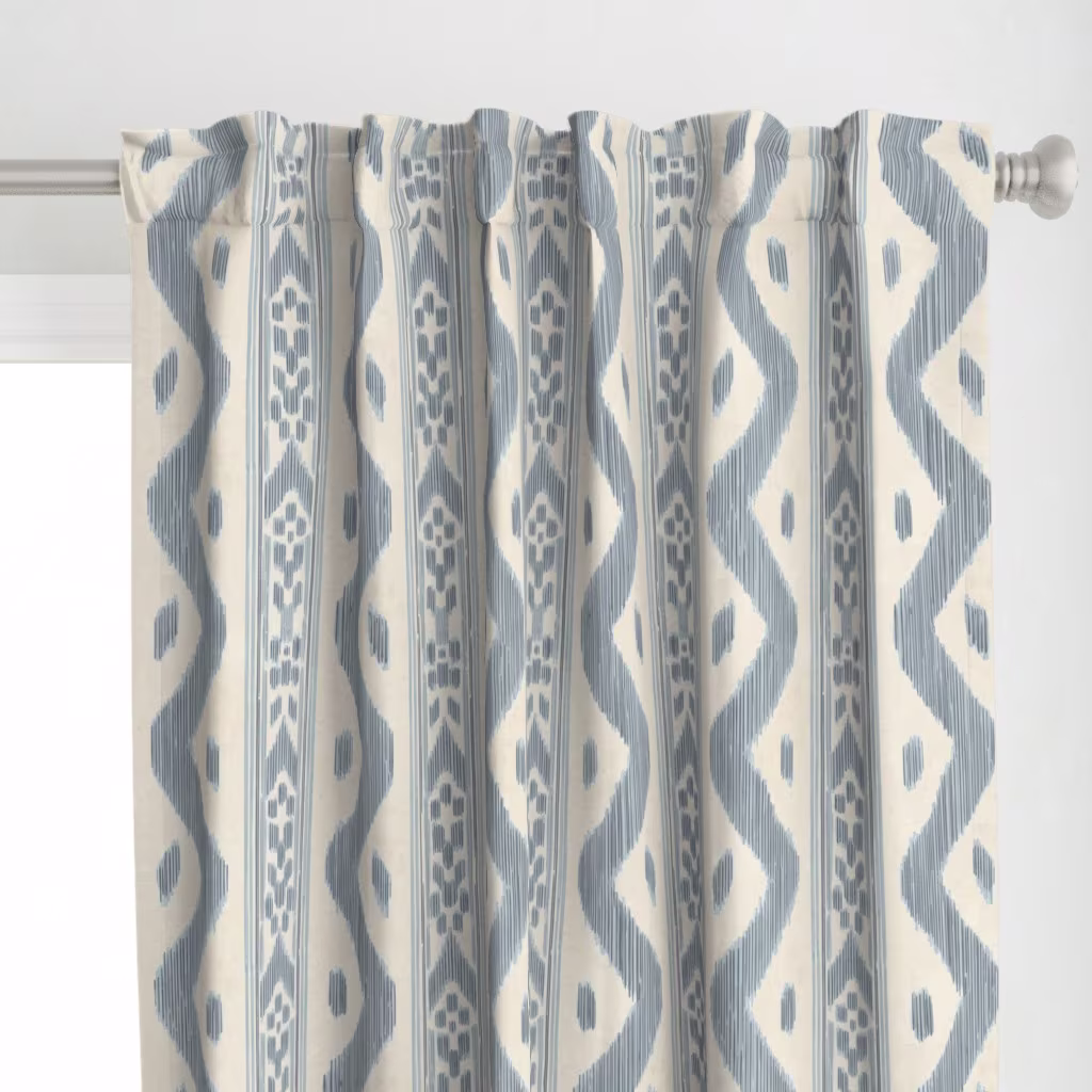 Curtains in Mariah Ikat Light Blue.