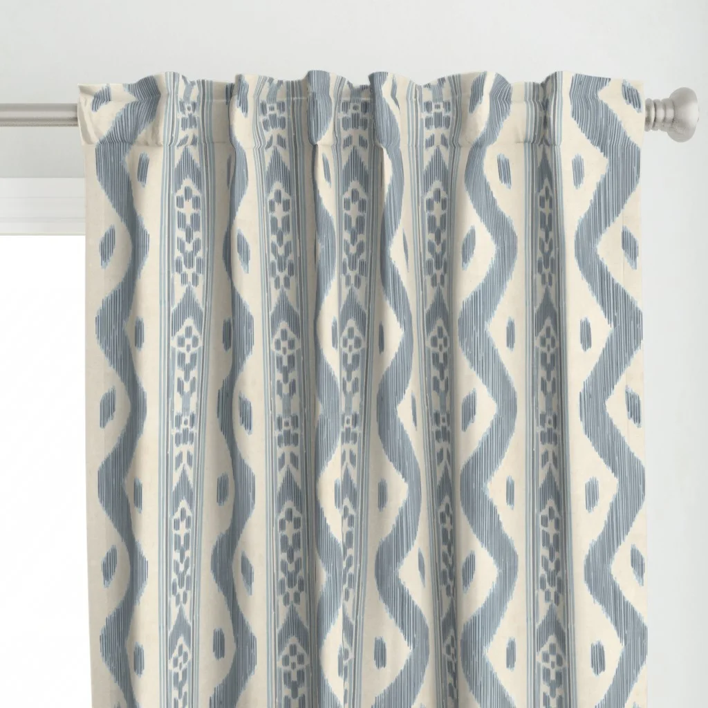 Curtains in Mariah Ikat Light Blue.